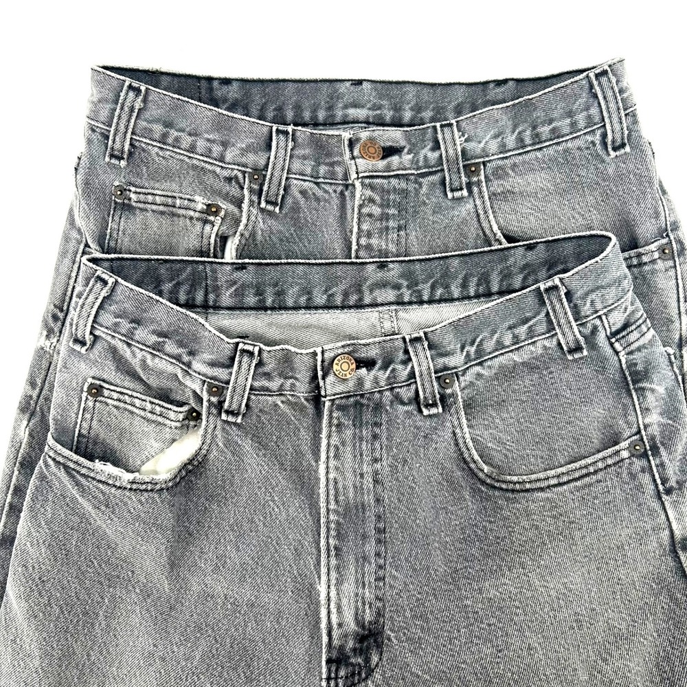 2 Pack Arizona Jean Co Mens 33x30 Grey Acid Wash Relaxed Fit Denim Jeans Vintage